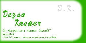 dezso kasper business card